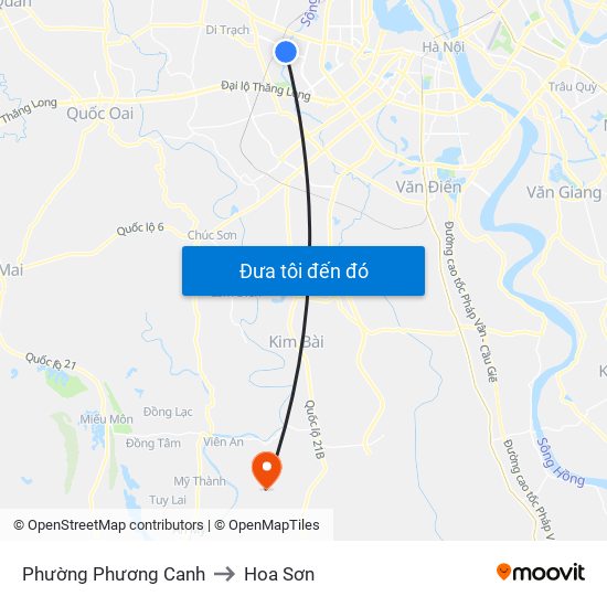 Phường Phương Canh to Hoa Sơn map