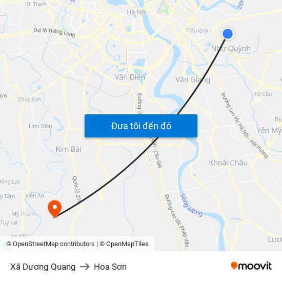 Xã Dương Quang to Hoa Sơn map