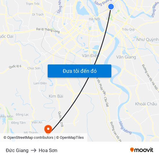 Đức Giang to Hoa Sơn map