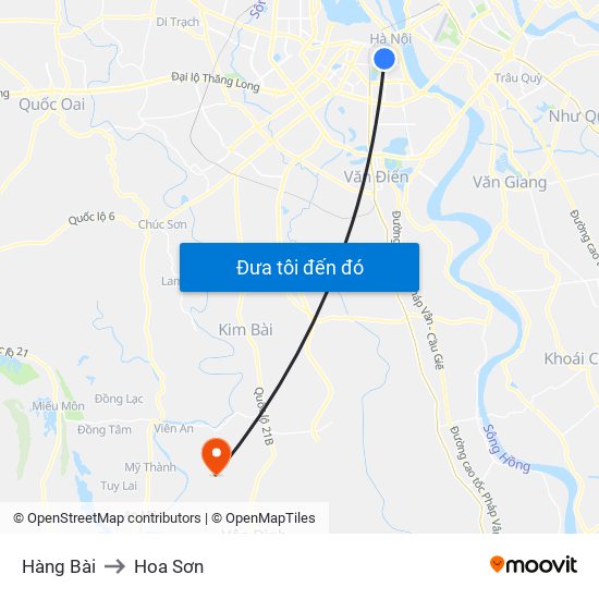 Hàng Bài to Hoa Sơn map