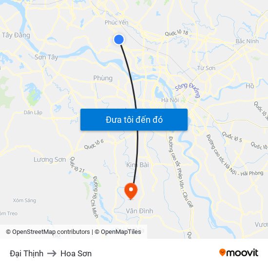 Đại Thịnh to Hoa Sơn map