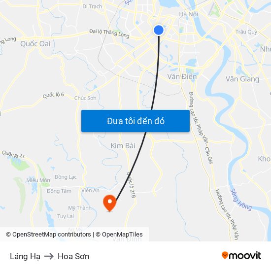 Láng Hạ to Hoa Sơn map