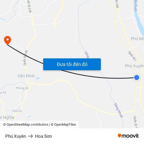 Phú Xuyên to Hoa Sơn map