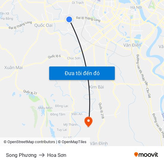 Song Phương to Hoa Sơn map