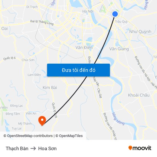 Thạch Bàn to Hoa Sơn map