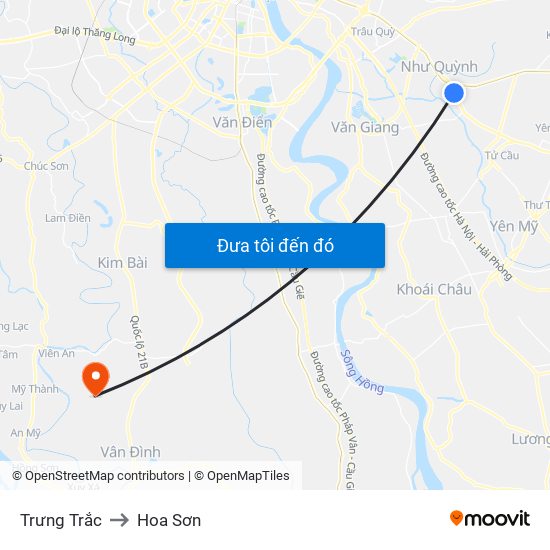 Trưng Trắc to Hoa Sơn map