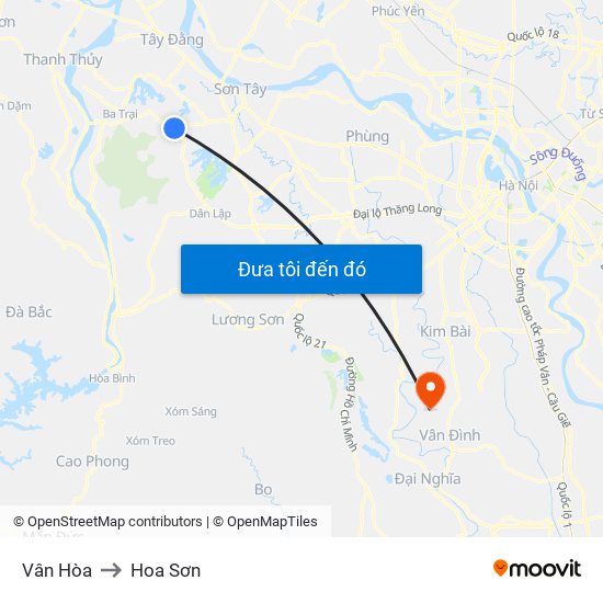 Vân Hòa to Hoa Sơn map