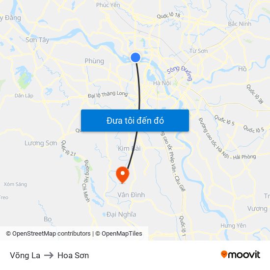 Võng La to Hoa Sơn map