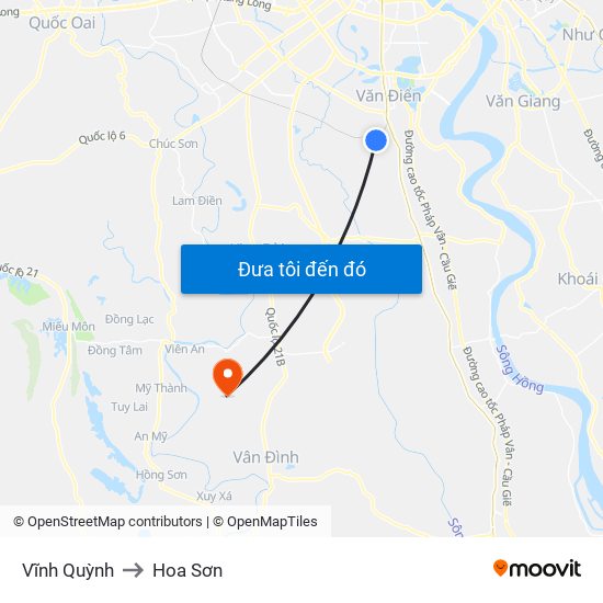 Vĩnh Quỳnh to Hoa Sơn map