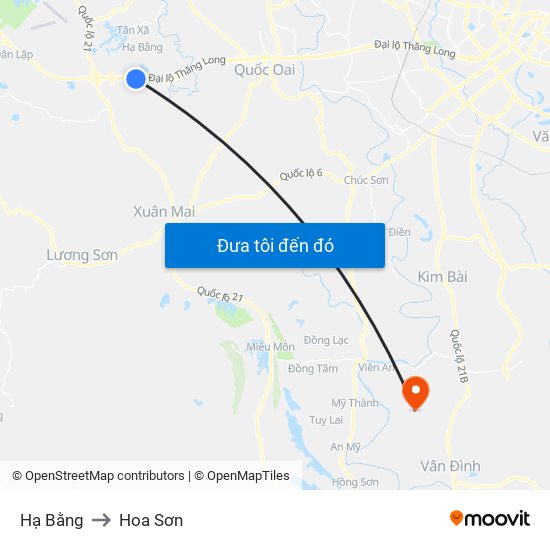 Hạ Bằng to Hoa Sơn map