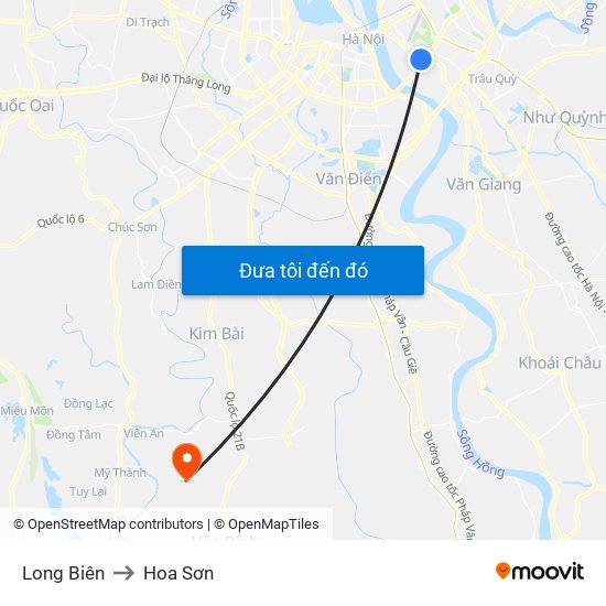 Long Biên to Hoa Sơn map