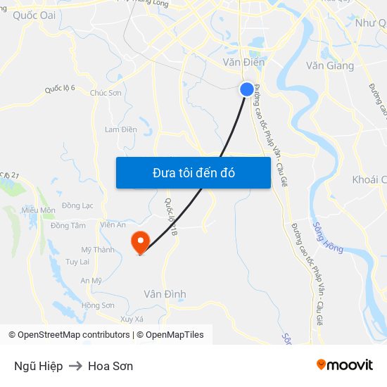 Ngũ Hiệp to Hoa Sơn map