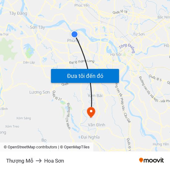 Thượng Mỗ to Hoa Sơn map