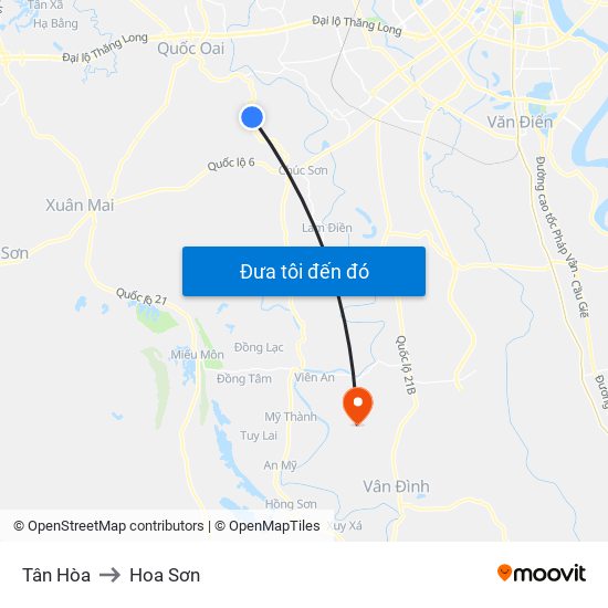 Tân Hòa to Hoa Sơn map