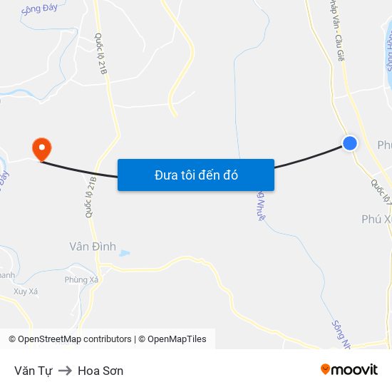 Văn Tự to Hoa Sơn map