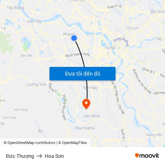 Đức Thượng to Hoa Sơn map