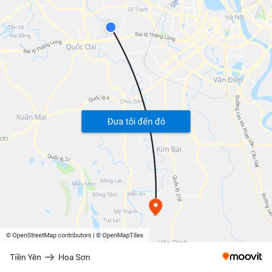 Tiền Yên to Hoa Sơn map