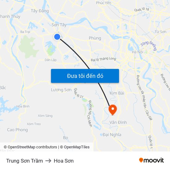 Trung Sơn Trầm to Hoa Sơn map