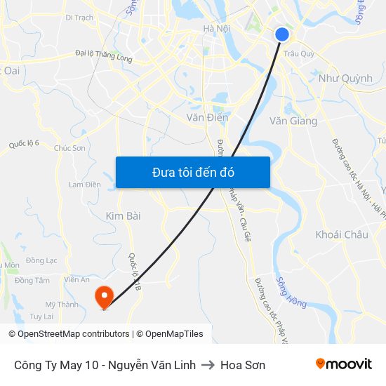 Công Ty May 10 - Nguyễn Văn Linh to Hoa Sơn map