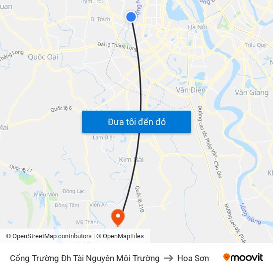 Cổng Trường Đh Tài Nguyên Môi Trường to Hoa Sơn map