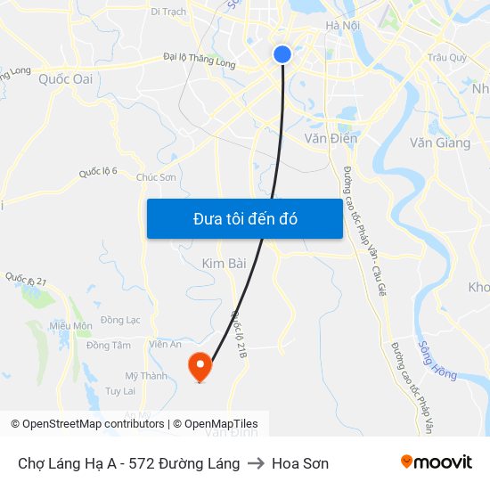 Chợ Láng Hạ A - 572 Đường Láng to Hoa Sơn map