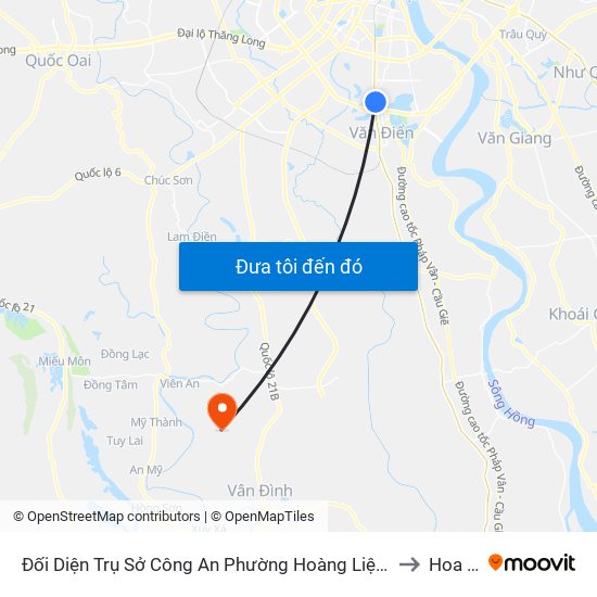 Đối Diện Trụ Sở Công An Phường Hoàng Liệt- 1277 Giải Phóng to Hoa Sơn map