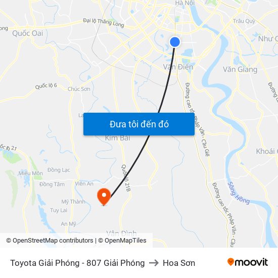 Toyota Giải Phóng - 807 Giải Phóng to Hoa Sơn map