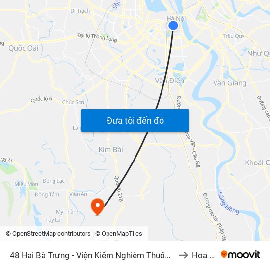 48 Hai Bà Trưng - Viện Kiểm Nghiệm Thuốc Trung Ương to Hoa Sơn map