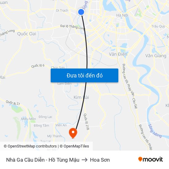 Nhà Ga Cầu Diễn - Hồ Tùng Mậu to Hoa Sơn map