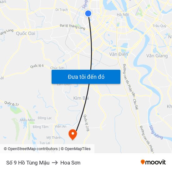 Số 9 Hồ Tùng Mậu to Hoa Sơn map