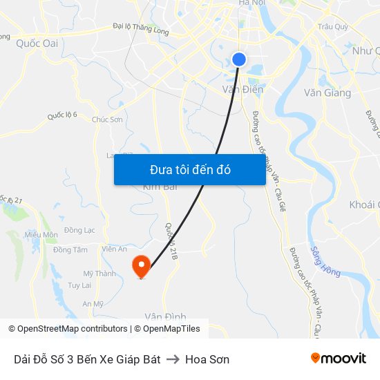 Dải Đỗ Số 3 Bến Xe Giáp Bát to Hoa Sơn map