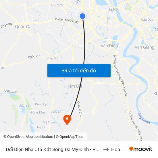 Đối Diện Nhà Ct5 Kđt Sông Đà Mỹ Đình - Phạm Hùng to Hoa Sơn map