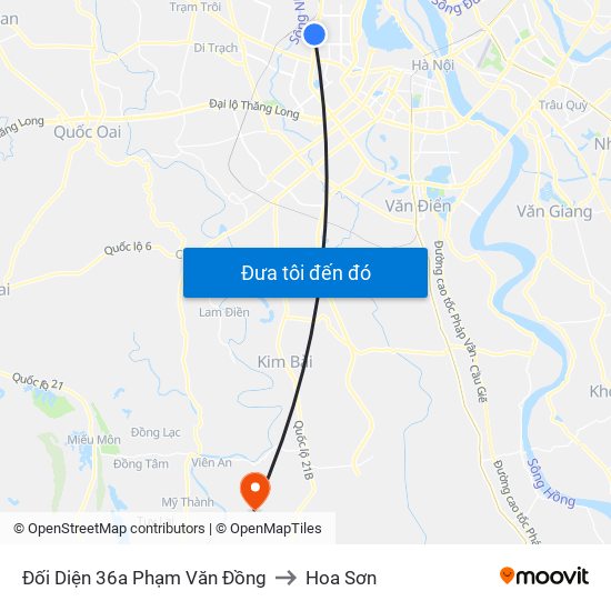 Đối Diện 36a Phạm Văn Đồng to Hoa Sơn map