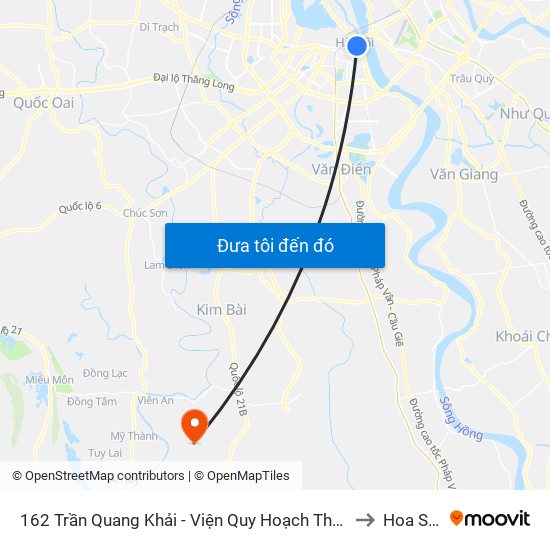 162 Trần Quang Khải - Viện Quy Hoạch Thủy Lợi to Hoa Sơn map