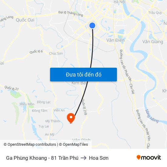 Ga Phùng Khoang - 81 Trần Phú to Hoa Sơn map