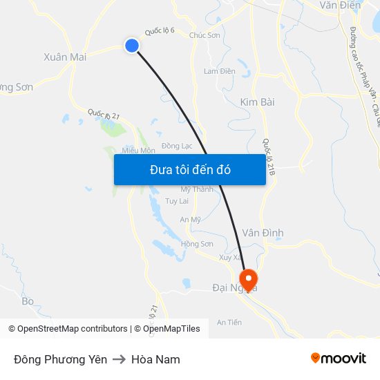 Đông Phương Yên to Hòa Nam map