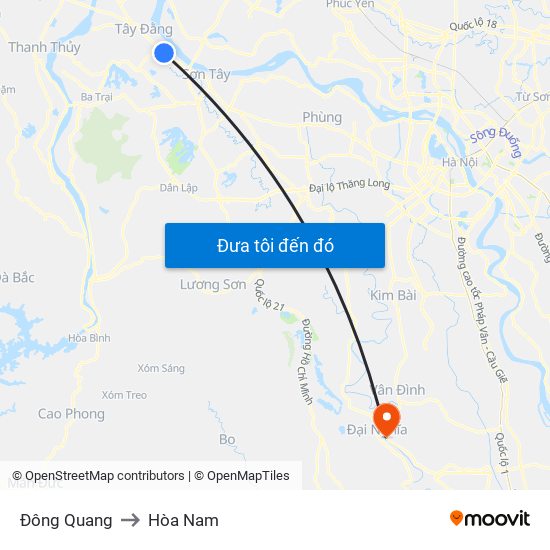 Đông Quang to Hòa Nam map