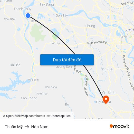 Thuần Mỹ to Hòa Nam map