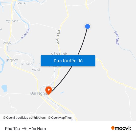 Phú Túc to Hòa Nam map