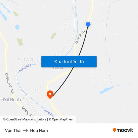 Vạn Thái to Hòa Nam map