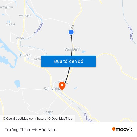 Trường Thịnh to Hòa Nam map