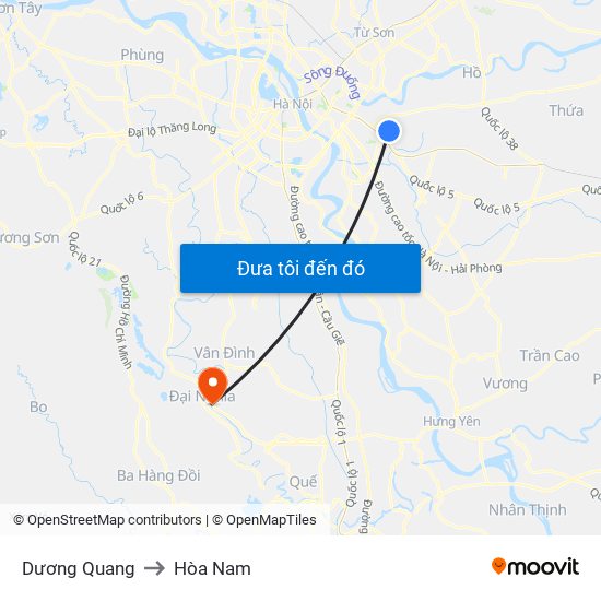 Dương Quang to Hòa Nam map