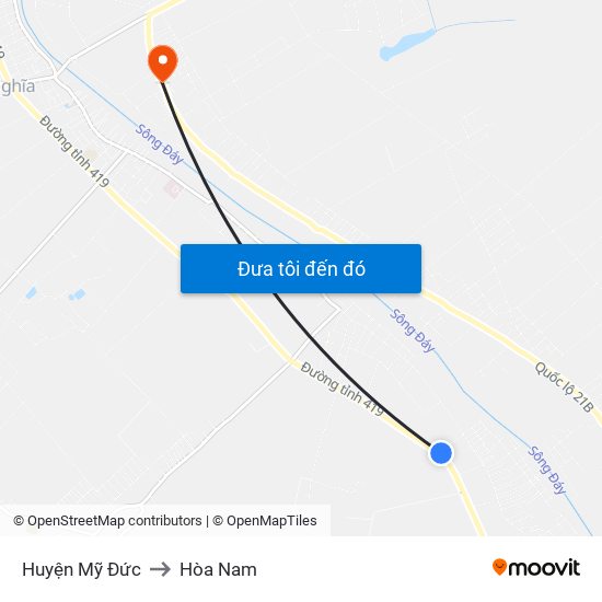 Huyện Mỹ Đức to Hòa Nam map