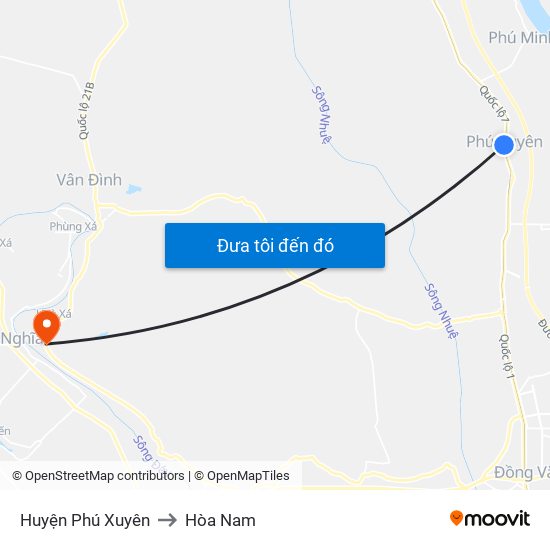 Huyện Phú Xuyên to Hòa Nam map