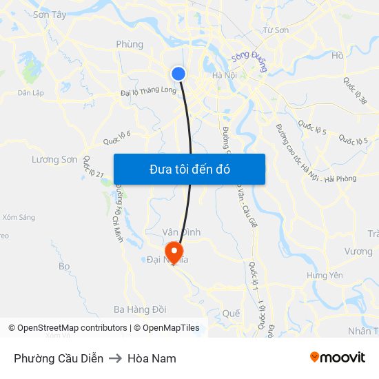 Phường Cầu Diễn to Hòa Nam map