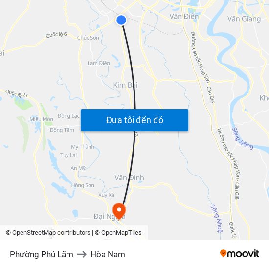 Phường Phú Lãm to Hòa Nam map