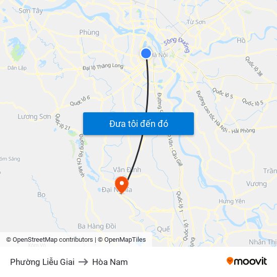 Phường Liễu Giai to Hòa Nam map