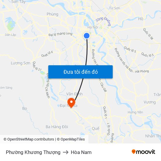 Phường Khương Thượng to Hòa Nam map