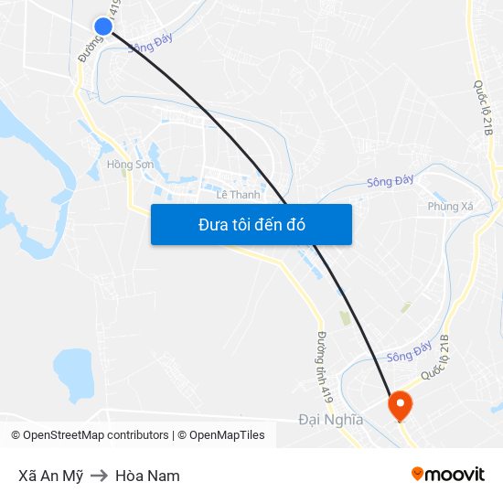 Xã An Mỹ to Hòa Nam map