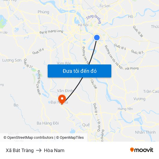 Xã Bát Tràng to Hòa Nam map